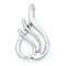 14K White Gold Fancy Omega Slide Pendant Jewelry 19.5mm x 11.8mm